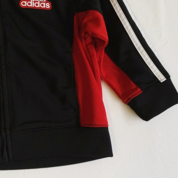 adidas black zip-up lightweight sporty track jacket 2T toddler boys - Picture 4 of 10